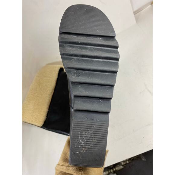 Michael Kors Platform Wedge Black Leather Boots 8.5W - Picture 3 of 10